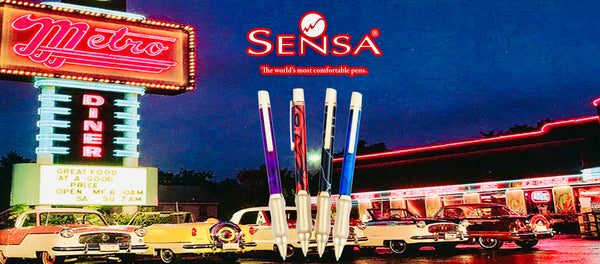 Piano Black Swirl | The Sensa Metro Gold Collection | Ball Point